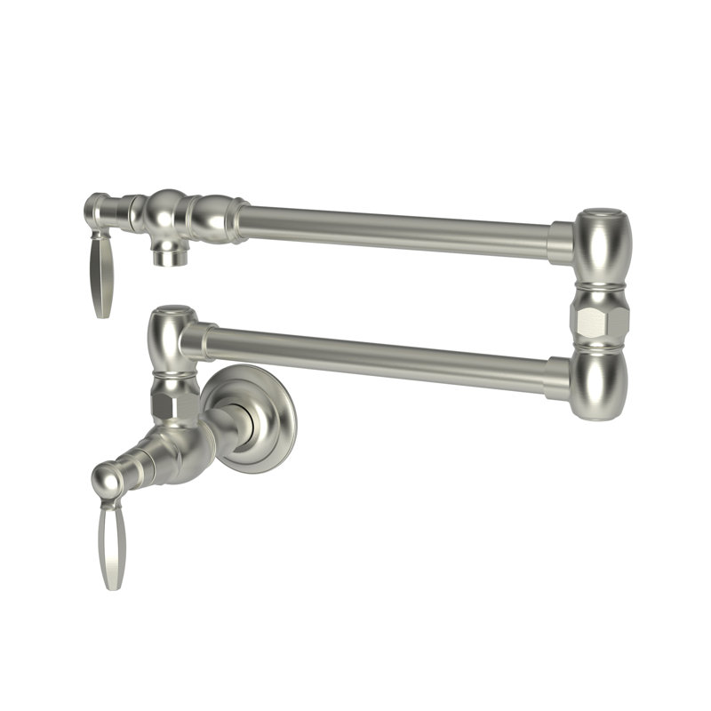 Metropole Wall Mount Pot Filler, Satin Nickel