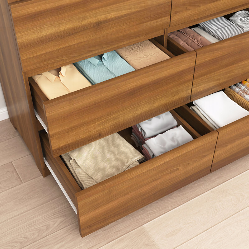 12 Drawers Double Dresser, Walnut