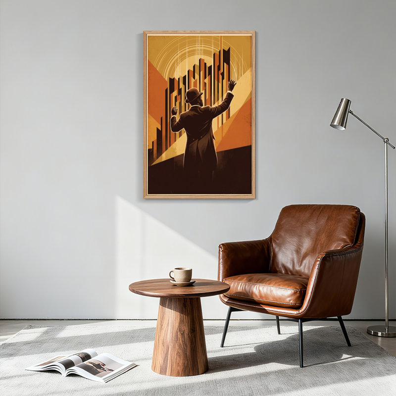 Art déco sur toile, ensemble de 1 reproduction d'art sur toile, Naturel, H 24 po x l 18 po
