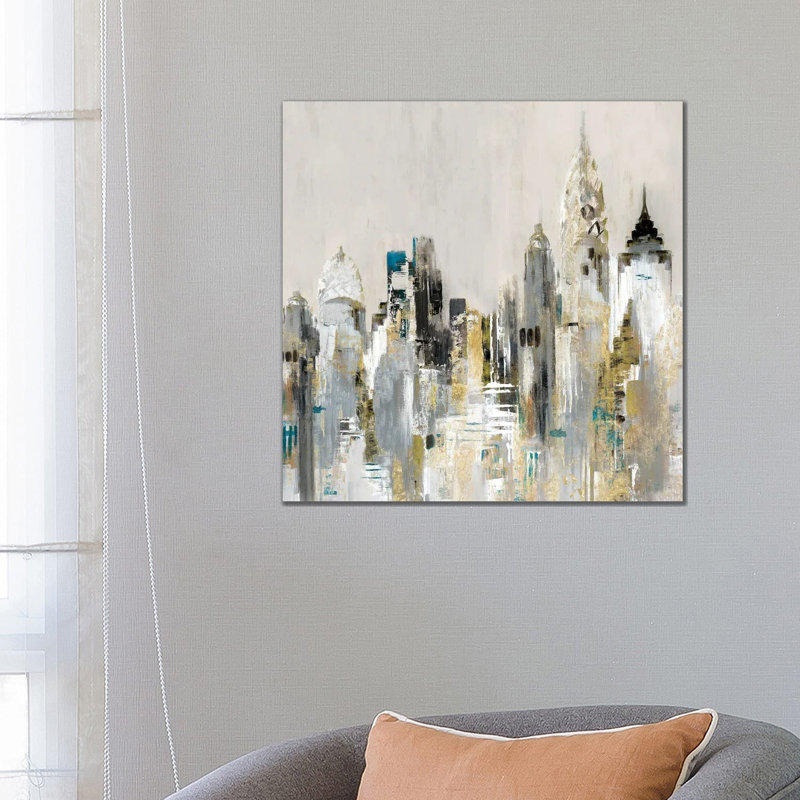 Golden Cityscape by Lera - Gallery-Wrapped Canvas Giclée on Canvas, 66.04 cm H x  66.04 cm W  x  3.175 cm D, Does Not Apply