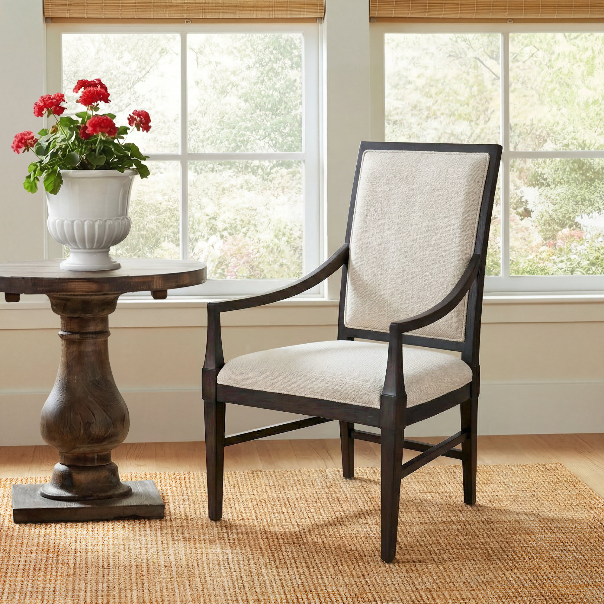Nadine Upholstered Arm Chair, Black
