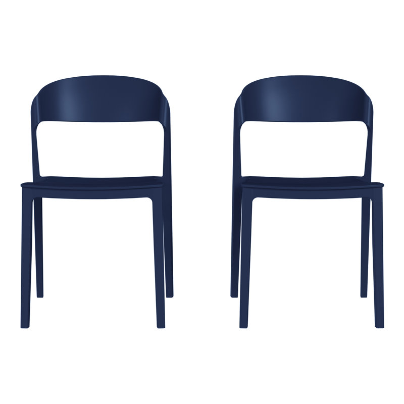 Ensemble de 2 chaises de patio empilables, Navy