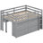 Ilakkiya Loft Bed with Retractable Writing Desk and 4 Drawers-82043243-82043241