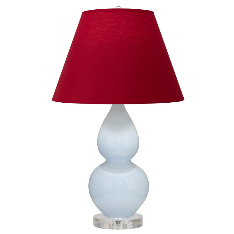 Small Double Gourd Accent Lamp, Red, Baby Blue