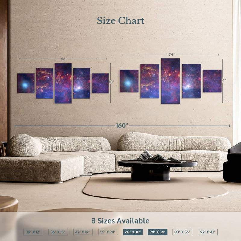 Milky Way Gems, 30" H x 68" W