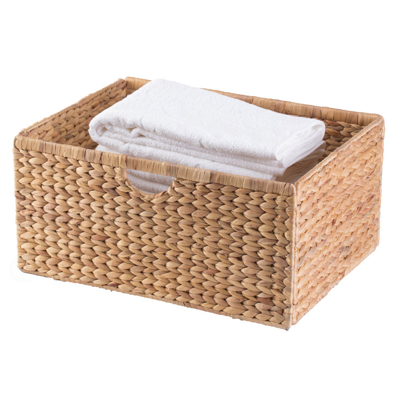 Panier en osier naturel jacinthe d'eau, H 10 po x l 21 po x P 16 po