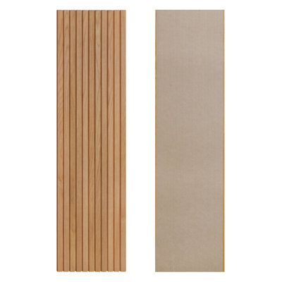 Panneaux muraux flexibles 3D 47,3 po x 11,8 po pour lattes intérieures en chêne blanc huilé (paquet de 2 / 7,74 pieds carrés)