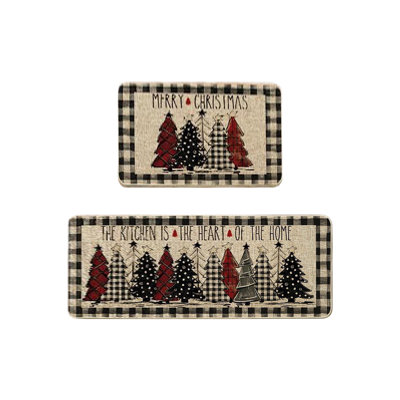  Ensemble de 2 tapis de cuisine de Noël pour tapis de sol antidérapant Merry Christmas Kitchen Decor