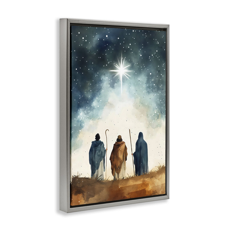 Guided Wisdom Shepherds Floating Frame, design by Petal Prints Design, Luster Gray Floater Frame, 31" H x 21" W