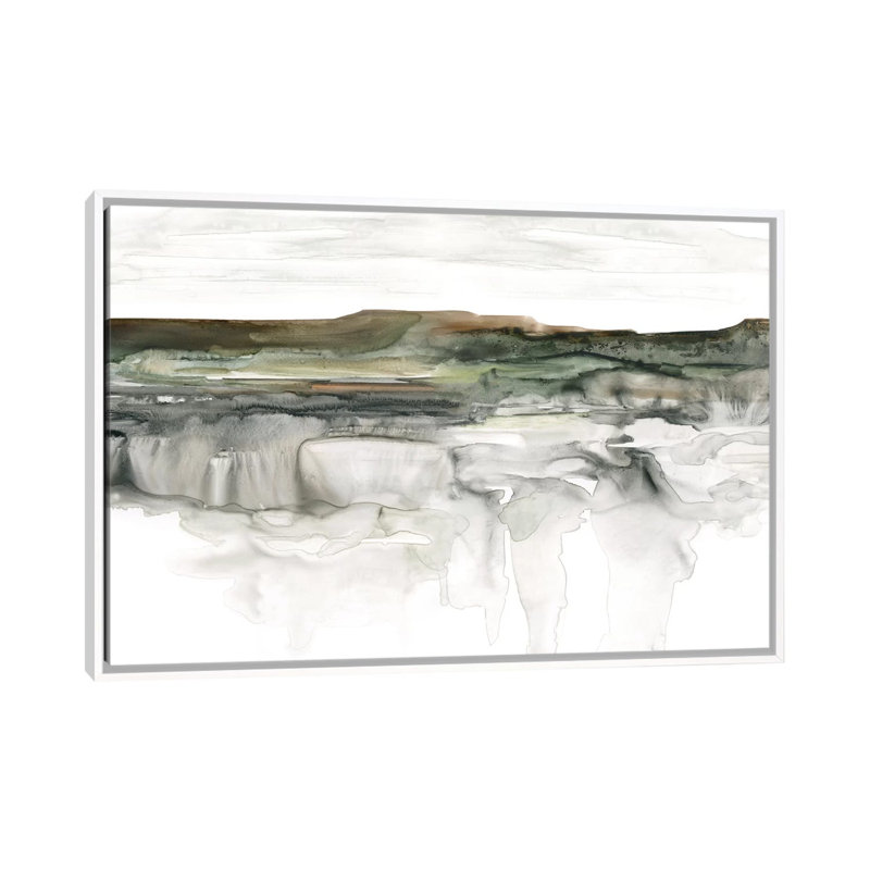 Impression de rivière Flow par Carol Robinson, Pas de tapis, H 18 po x l 26 po x P 1,5 po, Toile blanche encadrée