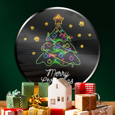 Christmas Tree LED Neon Sign - Battery/USB Powered Night Light For Holiday Home Decor