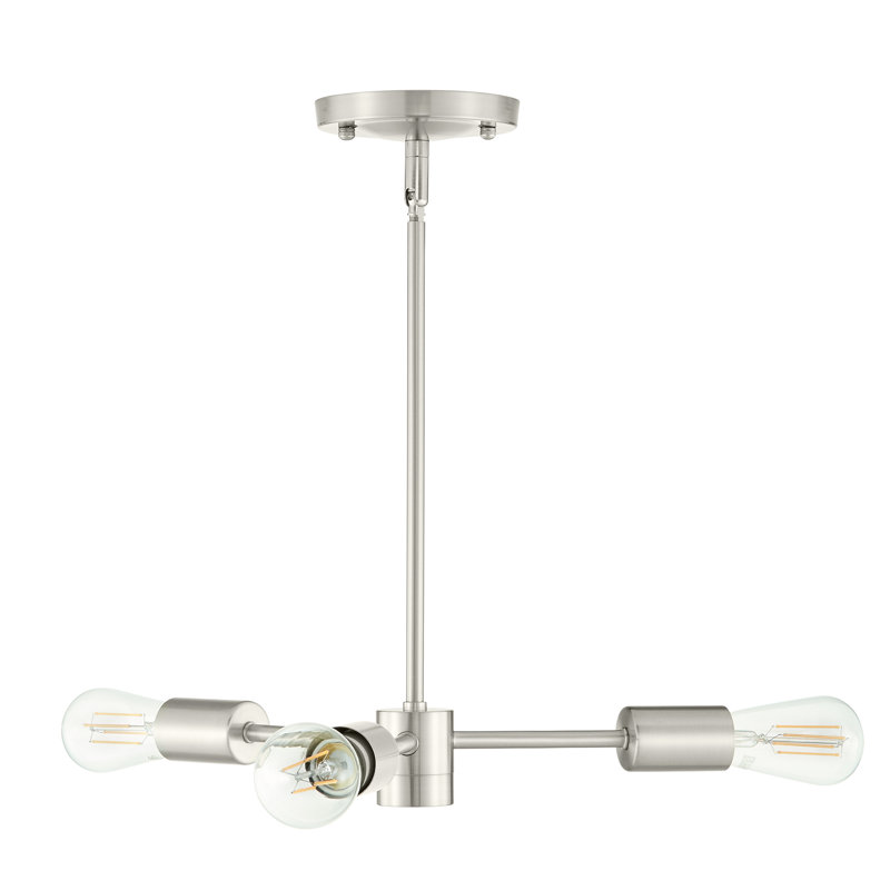 Lustre sphère Spoutnik 3 lumières morethampstead, Nickel brossé
