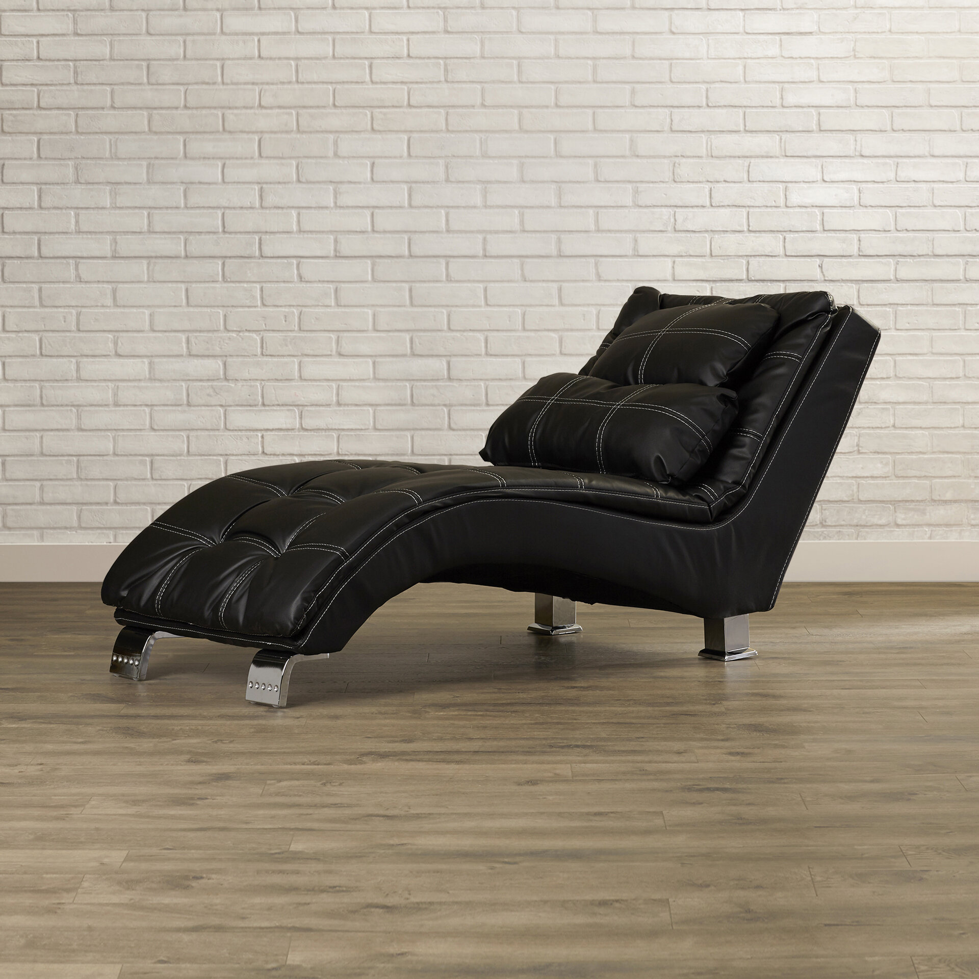 Wade Logan® Allizzon Vegan Leather Chaise Lounge & Reviews