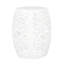 Élégante table en métal - blanche avec un charmant motif de feuilles tropicales, 16,19 po de largeur x 20,5 po de hauteur, prête à l'emploi, motif moderne en fer blanc, 16,19 l 16,19 P 20,5 H, aucun assemblage requis