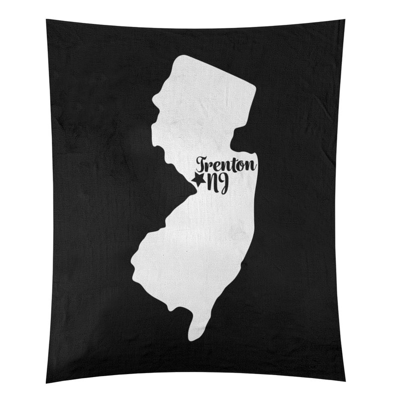 Tapisserie murale Trenton New Jersey, H 60 po x l 51 po, Noir