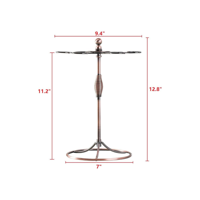 Bronze Wine Glass Holder Stand, Antiqued Countertop Freestanding Stemware Drying Rack, Artistic Tabletop Glass Display Hanger With 6 Hooks For Home And Bar Storage