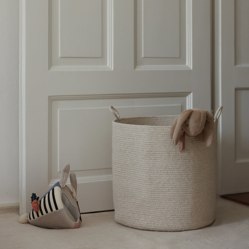 Beige Melange Loops Cotton Rope Basket - Large, Beige, 53 pt