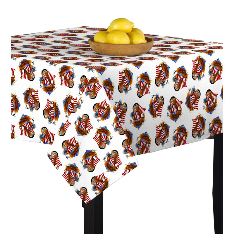 Skipley Geometric Square Tablecloth, 54" x 54", White