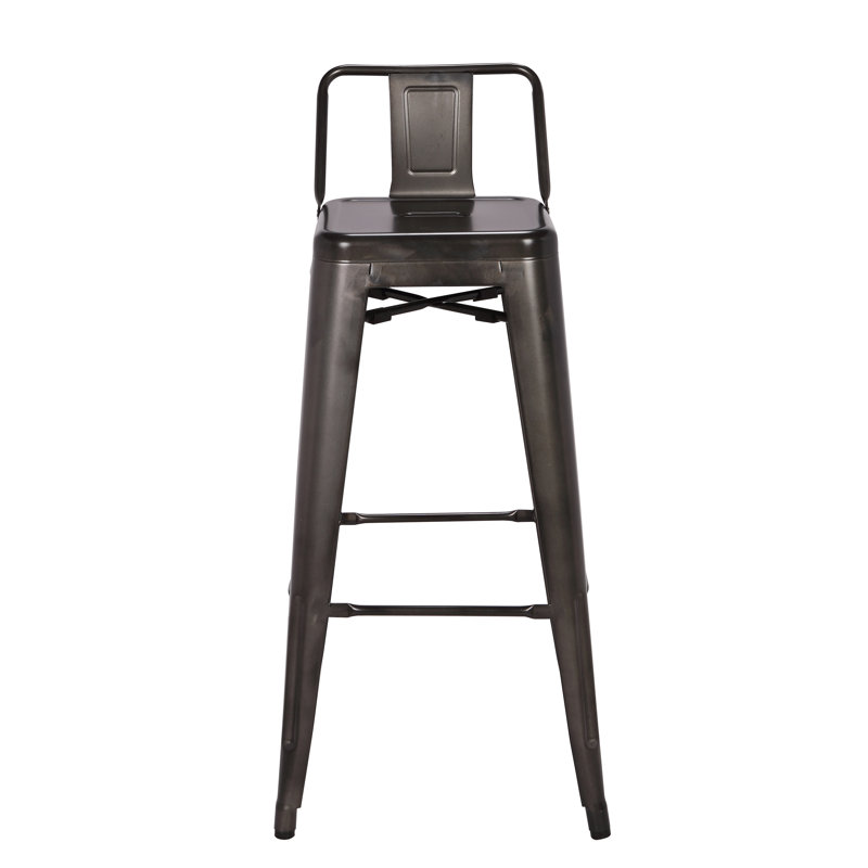 Counter Stool with Metal Frame, Matt Gunmetal