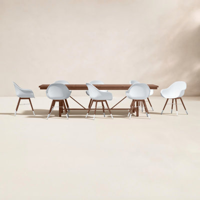 Alyisa 118" Eucalyptus Patio Dining Set