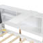Lit en bois avec lit gigogne, tablettes et tête de lit blanche - Solution de rangement pour lit gigogne pleine grandeur-116739019-116739020