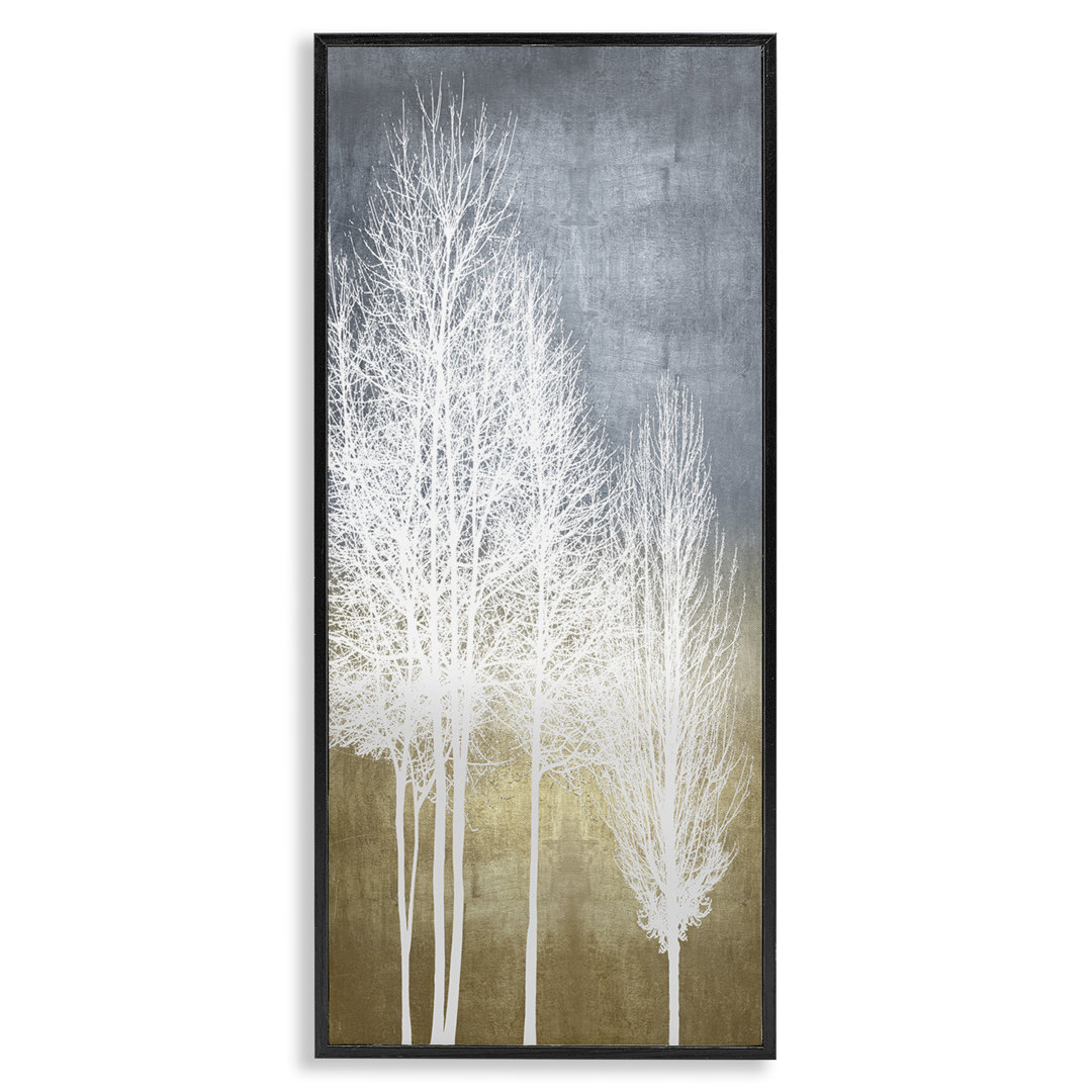 Tall Tree Line Bare Trees Over Abstract Pattern by - Graphic Art Stupell Industries Frame 