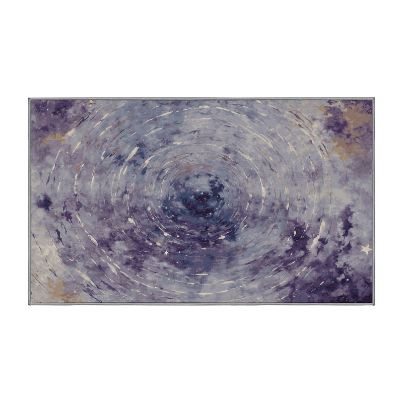 Machine Washable Purple Area Rug, Rectangle 5' x 8'