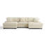 Canapé modulaire rembourré 3 pièces en flanelle de fourrure de lapin blanche avec accoudoirs et coussins décoratifs 3 pièces-810287695