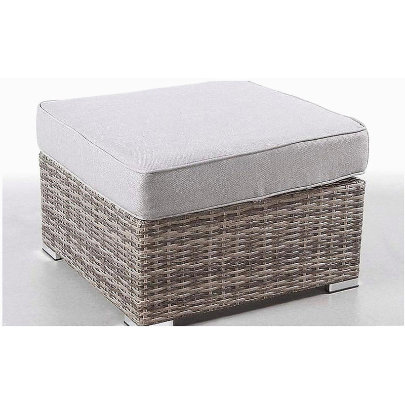 Repose-pieds d'extérieur avec coussin entièrement assemblé