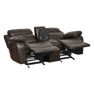 Causeuse inclinable et moderne avec canapé et fauteuil central en similicuir moderne