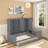 Multi-Functional Daybed with Desk, Shelves, Cabinets and Drawers, Space-Saving Bed Frame with Storage, Reversible Layout, Wood Frame for Bedroom, Apartment, Home Office-112651672-112651673