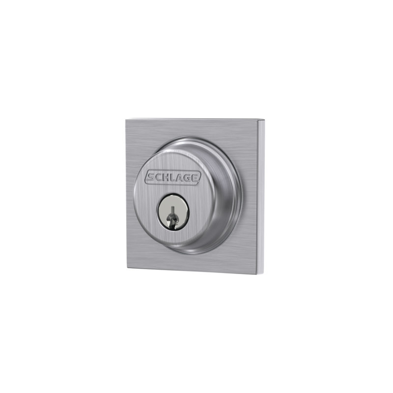 Single Cylinder Deadbolt with Collins Trim, Satin Chrome