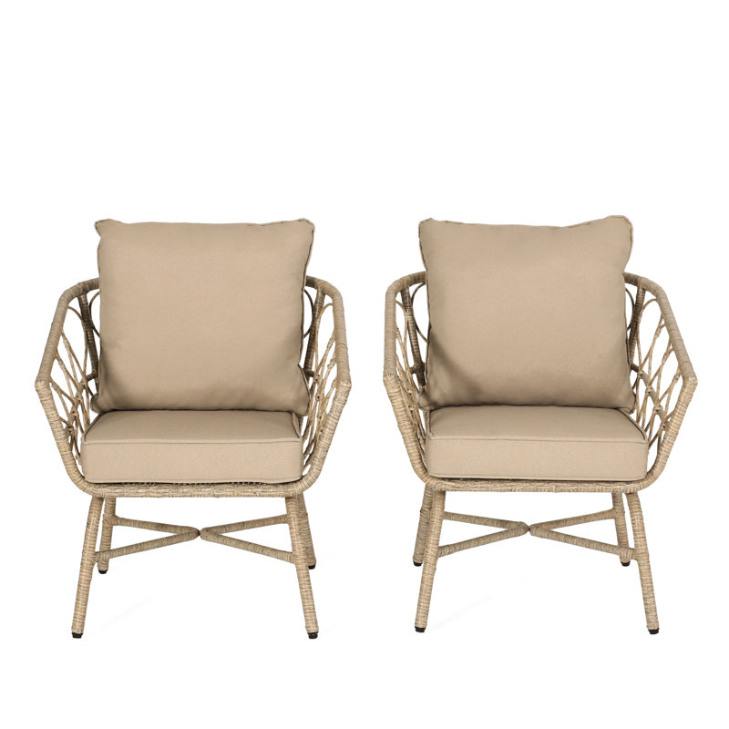 Patio Chairs - Pe And Iron Frame, Seat Covers, 26.50"W X 25.50"D 28.75"H, 15.69 Lb Product Weight Chair Collection Weave, Water- Cushion Tops, 28.75"H 25.50"D, 19.5 In Package Height