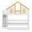 House-Style Bunk Bed with Integrated Storage Stairs and Pull-Out Trundle