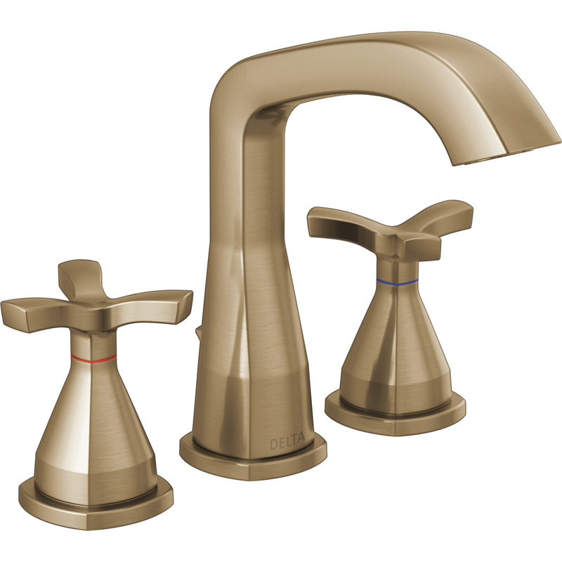 Robinet de salle de bain à large entraxe avec drain Stryke, Bronze champagne