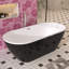 Baignoire autoportante ovale en acrylique de 152,4 cm x 73 cm (60 po x 28,74 po), avec bonde chromé à ouverture automatique et trop-plein intégré pour salle de bain spa.-131363079-87147523