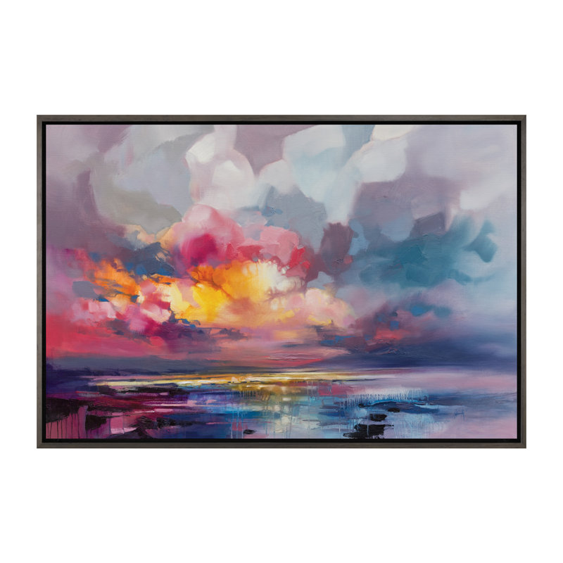 « deplacement » par scott naismith-reproduction d’art, Toile encadrée de bois rustique foncé, H 26 po x l 40 po x 1,5 po