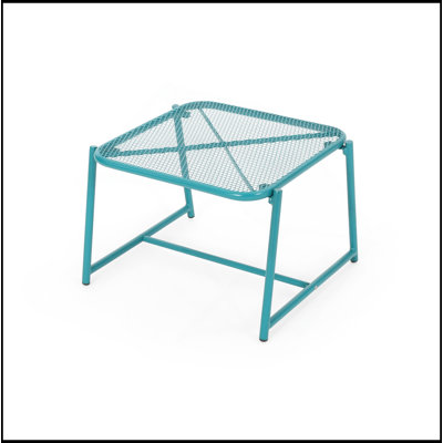 Table d'appoint de patio durable et résistante aux intempéries avec plateau en filet pour plus de commodité et de style