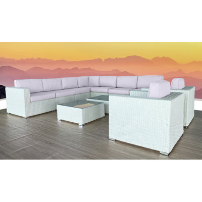 Ensemble de conversation modulaire avec coussins 7 pièces Minnesota