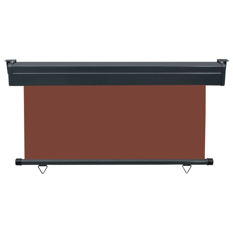 Dakota Fields 140cm W x 0cm D Fabric Black Cover Motorised Retractable Side Awning, Brown