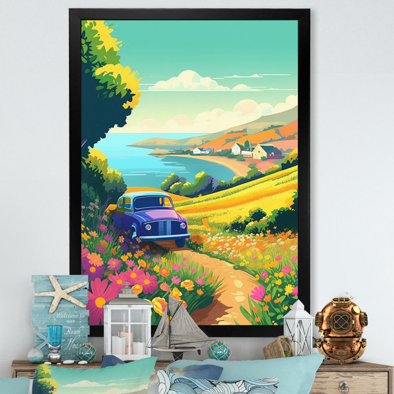 Seaside Drive I - Imprimé, Cadre photo noir, H 44 po x l 34 po x P 1,5 po