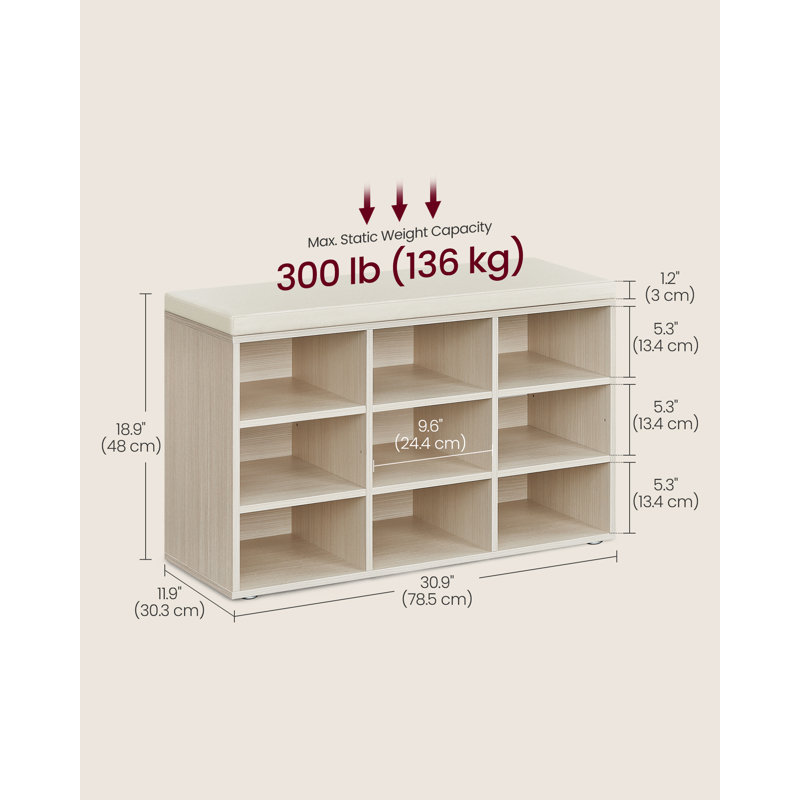 Arye 9 -Shelf Storage Cabinet, Natural Beige