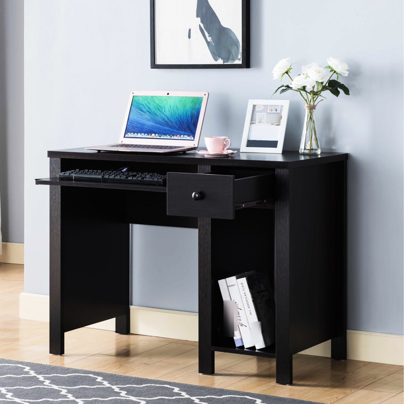 Bureau compact de 99 cm (39 po) de large, idéal pour les étudiants, le bureau ou la maison. Tiroir intégré pour ordinateur portable. Finition soignée.