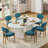 Oval Double Pedestal Kitchen Table Sets-777968128-772132276