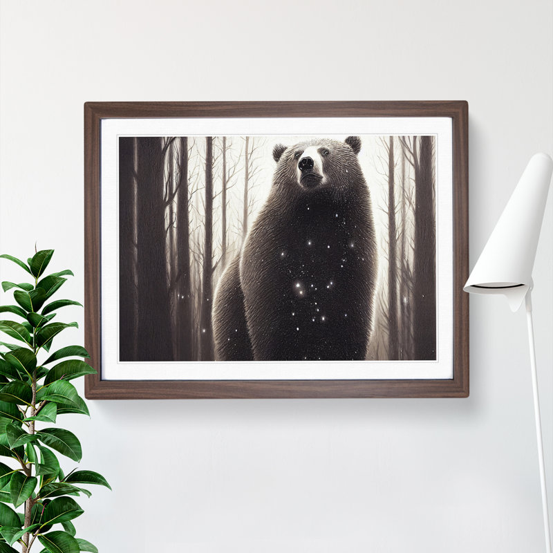 Evocative Bear - Framed Print, 46cm H x 64cm W x 2cm D, Walnut