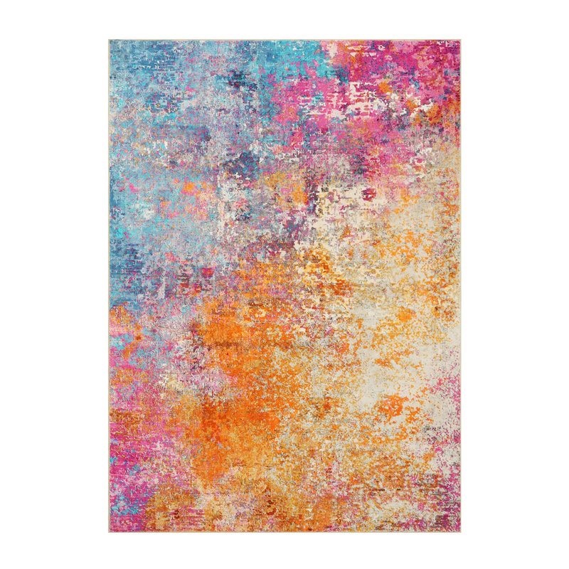 Kayo Modern Abstract Washable Area Rugs for Bedroom Soft Large Accent Carpet for Living Room Home Decor, Rectangle 5' x 7'