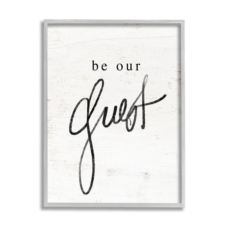 «Be our invité phrase», impression encadrée sur bois, H 30 po x l 24 po x P 1,5 po, Estampe numérique Farmhouse