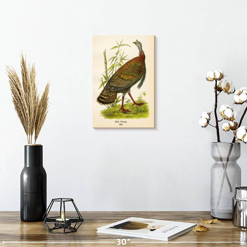 Brampt Wild Turkey Lithograph, 12" H x 8" W