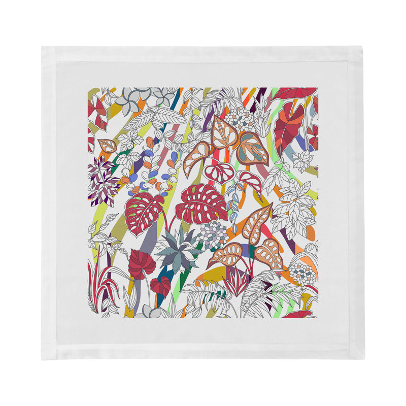 Sabi Jungle Cotton Sateen Dinner Napkins, Cherry