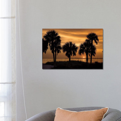 Tropical Park Sunset by Mike Jones - Wrapped Canvas Print